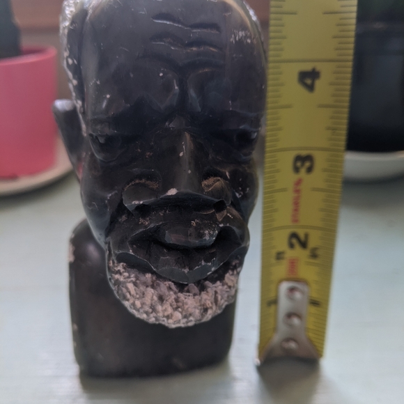 African Soapstone Male Bust Carved Sculpture - Picture 5 of 16